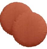 VidaXL Zitkussens 2 pcs Rood-oranje Ø 30 cm Katoen Stof