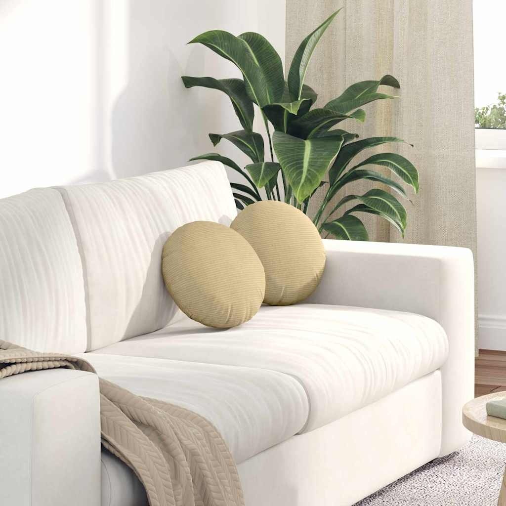 VidaXL Zitkussens 2 pcs Grijs groen Ø 30 cm Katoen Stof