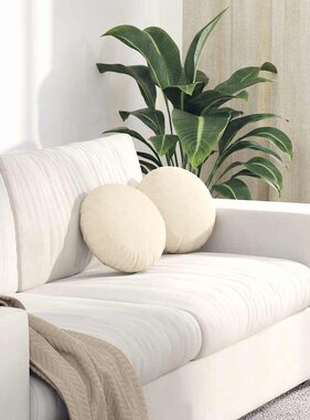 VidaXL Zitkussens 2 pcs Crème Ø 30 cm Katoen Stof