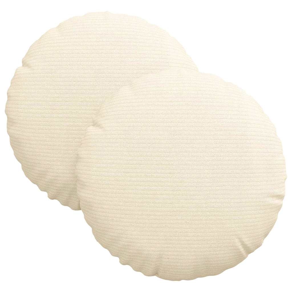 VidaXL Zitkussens 2 pcs Crème Ø 30 cm Katoen Stof