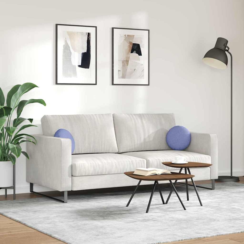 VidaXL Zitkussens 2 pcs Jeans Blauw Ø30 x 13 cm Stof