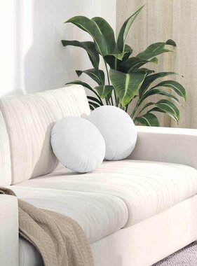 VidaXL Zitkussens 2 pcs Wit Ø30 x 13 cm Stof