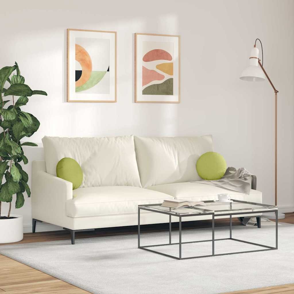 VidaXL Zitkussens 2 pcs Lichtgroen Ø30 x 13 cm Stof