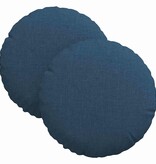 VidaXL Zitkussens 2 pcs Blauw Ø30 x 13 cm Stof