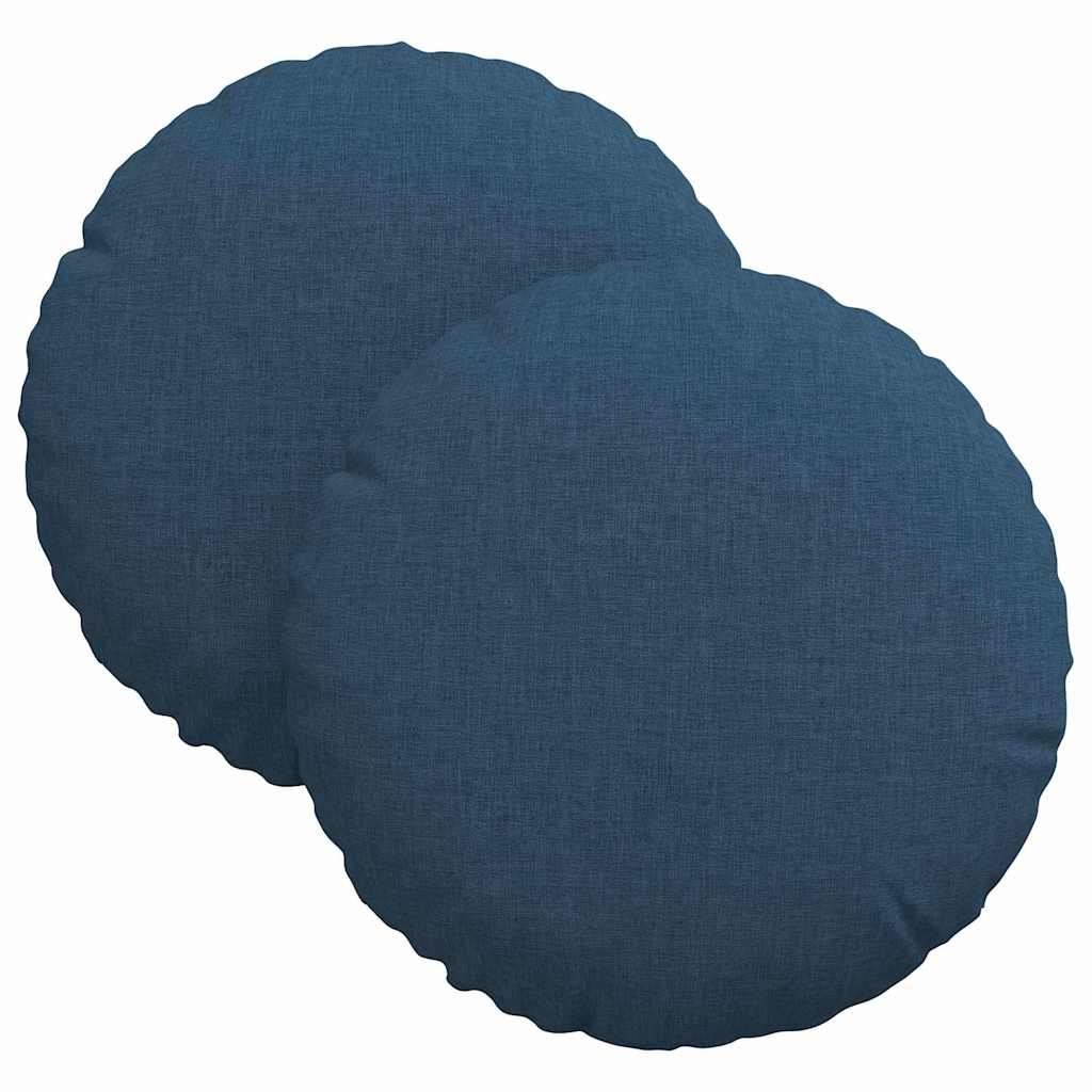 VidaXL Zitkussens 2 pcs Blauw Ø30 x 13 cm Stof
