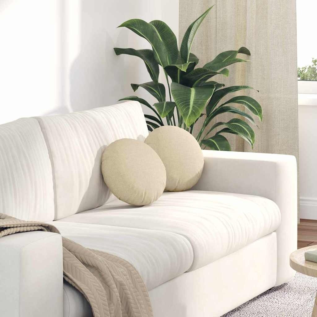 VidaXL Zitkussens 2 pcs Crème Ø30 x 13 cm Stof