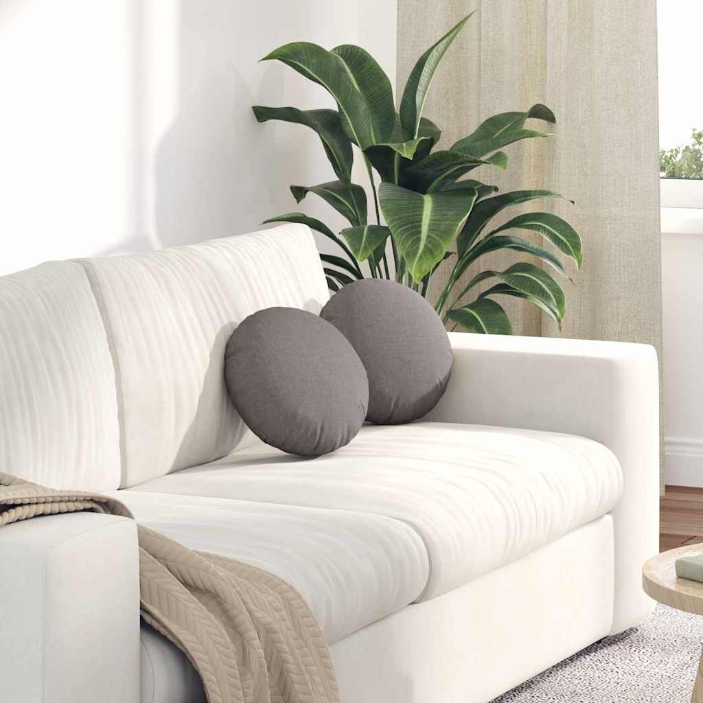 VidaXL Zitkussens 2 pcs Taupe Ø30 x 13 cm Stof