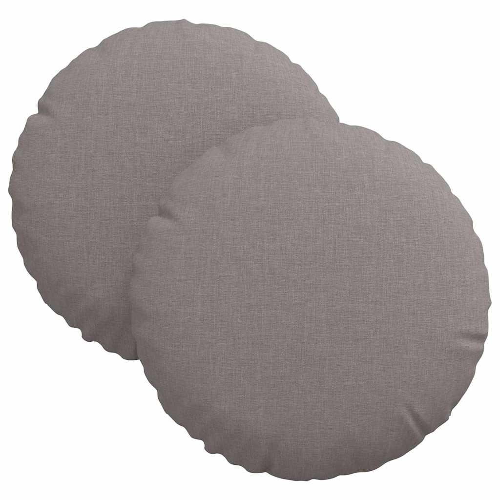 VidaXL Zitkussens 2 pcs Taupe Ø30 x 13 cm Stof