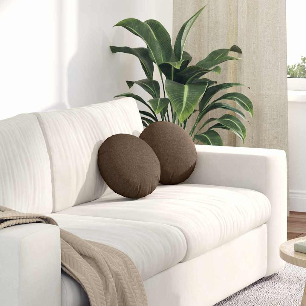 VidaXL Zitkussens 2 pcs Bruin Ø30 x 13 cm Stof