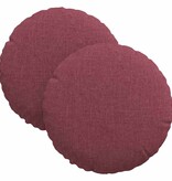 VidaXL Zitkussens 2 pcs Wijnrood Ø30 x 13 cm Stof