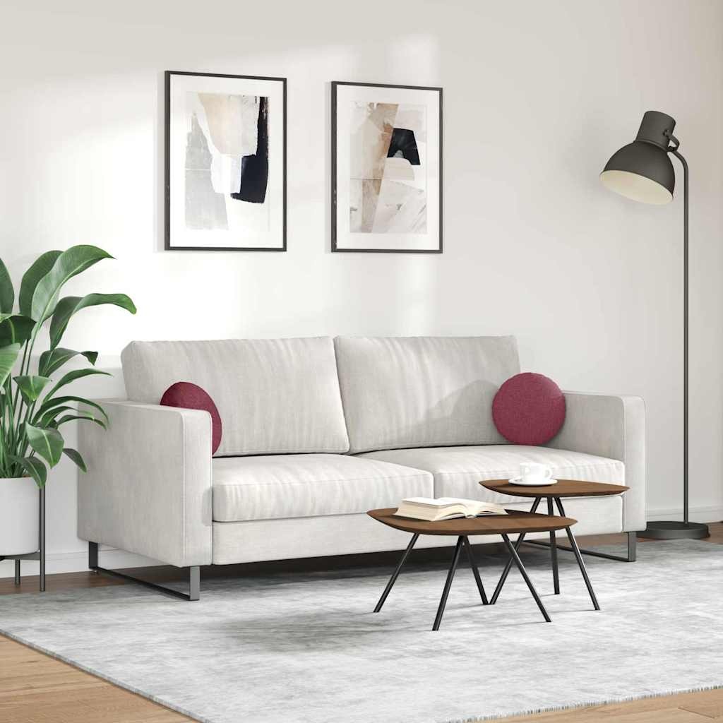 VidaXL Zitkussens 2 pcs Wijnrood Ø30 x 13 cm Stof