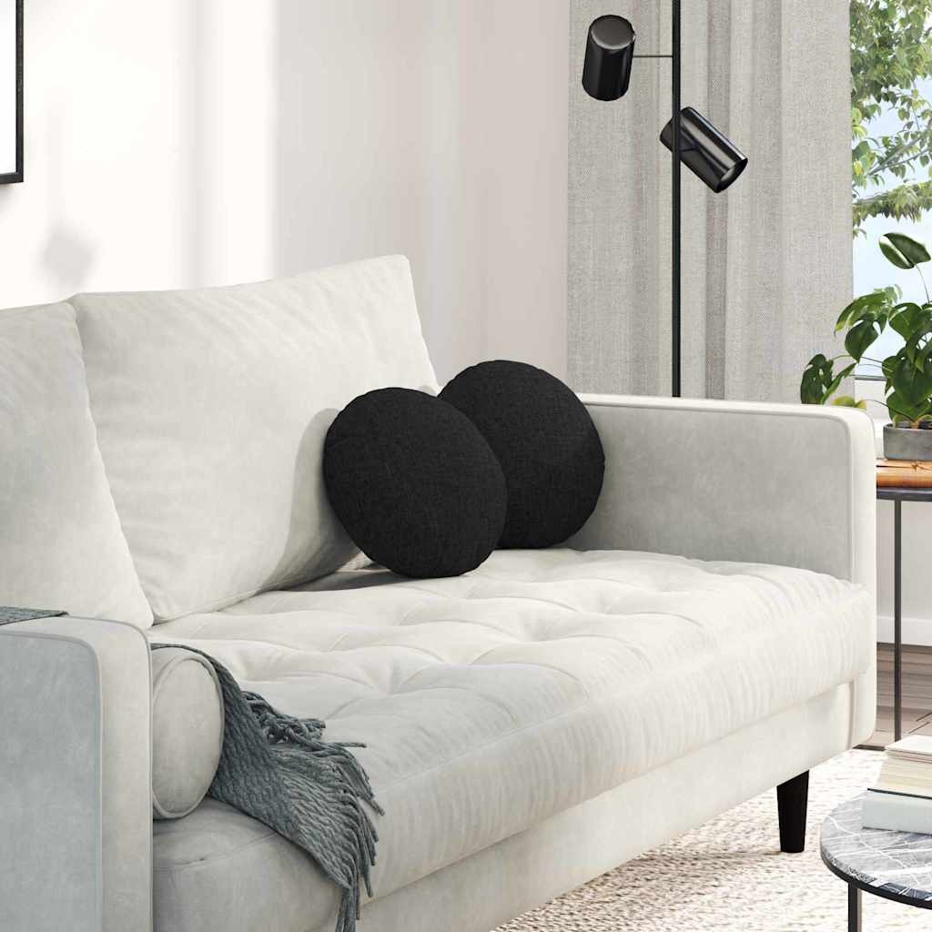 VidaXL Zitkussens 2 pcs Zwart Ø30 x 13 cm Stof