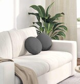 VidaXL Zitkussens 2 pcs Donkergrijs Ø30 x 13 cm Stof