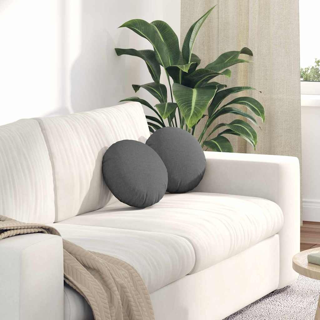 VidaXL Zitkussens 2 pcs Donkergrijs Ø30 x 13 cm Stof