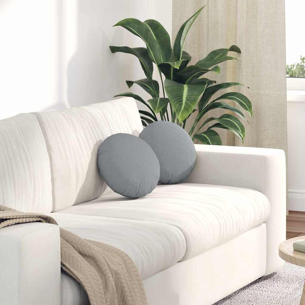 VidaXL Zitkussens 2 pcs Lichtgrijs Ø30 x 13 cm Stof