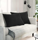 VidaXL Sofa Kussens 2 pcs Zwart 70 x 50 cm Katoen Stof