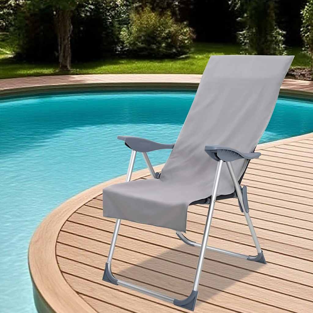 VidaXL Buiten Stoel Handdoeken 2 pcs Donkergrijs 130 x 60 cm