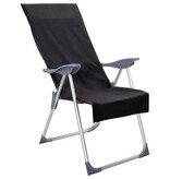 VidaXL Buiten Stoel Handdoeken 2 pcs Zwart 130 x 60 cm