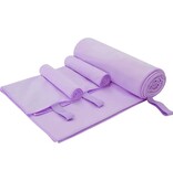 VidaXL Set van Sporthanddoeken 3 pcs Paars Polyester en Polyamide