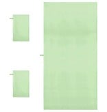 VidaXL Set van Sporthanddoeken 3 pcs Groen Polyester en Polyamide