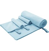VidaXL Set van Sporthanddoeken 3 pcs Blauw Polyester en Polyamide