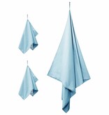 VidaXL Set van Sporthanddoeken 3 pcs Blauw Polyester en Polyamide