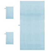 VidaXL Set van Sporthanddoeken 3 pcs Blauw Polyester en Polyamide
