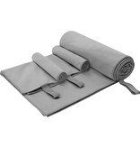 VidaXL Set van Sporthanddoeken 3 pcs Donkergrijs