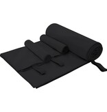VidaXL Set van Sporthanddoeken 3 pcs Zwart Polyester en Polyamide