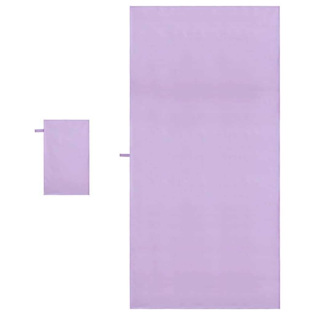VidaXL Set van Sporthanddoeken 2 pcs Paars Stof