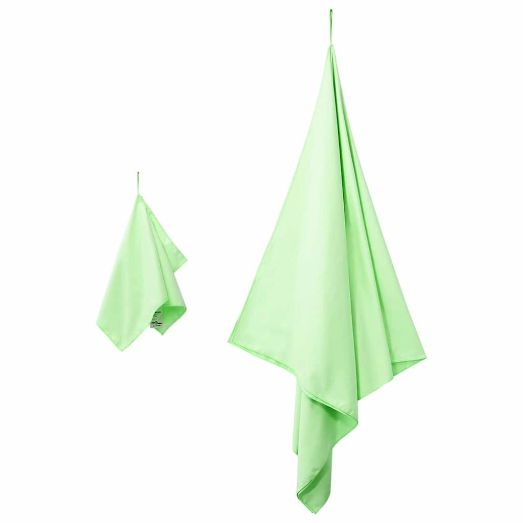 VidaXL Set van Sporthanddoeken 2 pcs Groen Stof