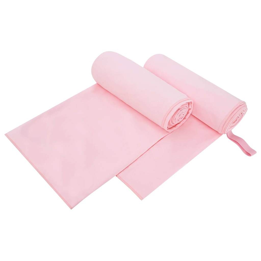 VidaXL Sporthanddoeken 2 pcs Roze 200 x 100 cm Polyester en polyamide