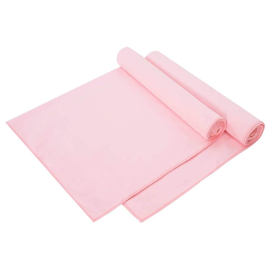 VidaXL Sporthanddoeken 2 pcs Roze 140 x 70 cm Polyester en polyamide