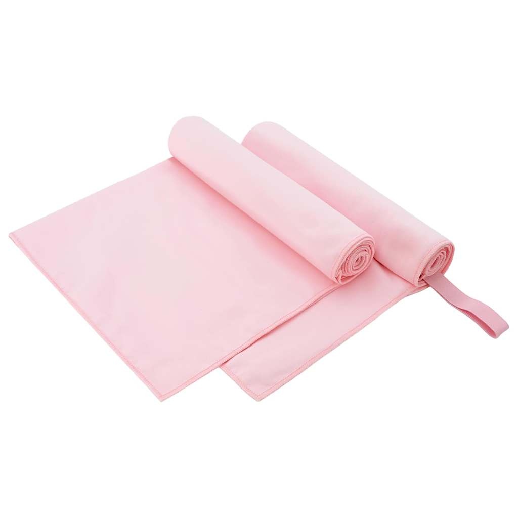 VidaXL Sporthanddoeken 2 pcs Roze 100 x 50 cm Polyester en polyamide