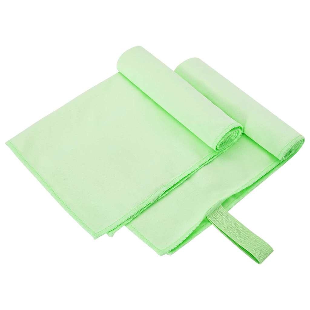 VidaXL Sporthanddoeken 2 pcs Groen 50 x 30 cm Polyester en polyamide