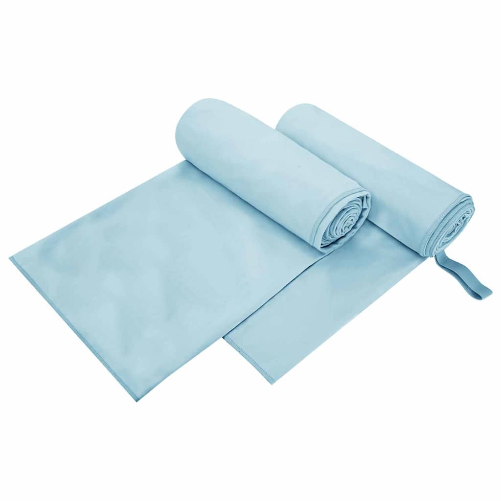 VidaXL Sporthanddoeken 2 pcs Blauw 200 x 100 cm Polyester en polyamide