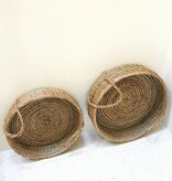 Soeji Rond dienblad geweven van zeegras PINTU decoratief dienblad (2 maten)