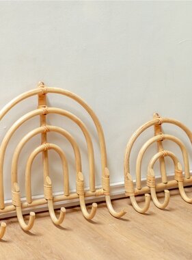 Soeji Rotan Kapstok Kapstokken Beige Wandhaken MAKU (2 maten)