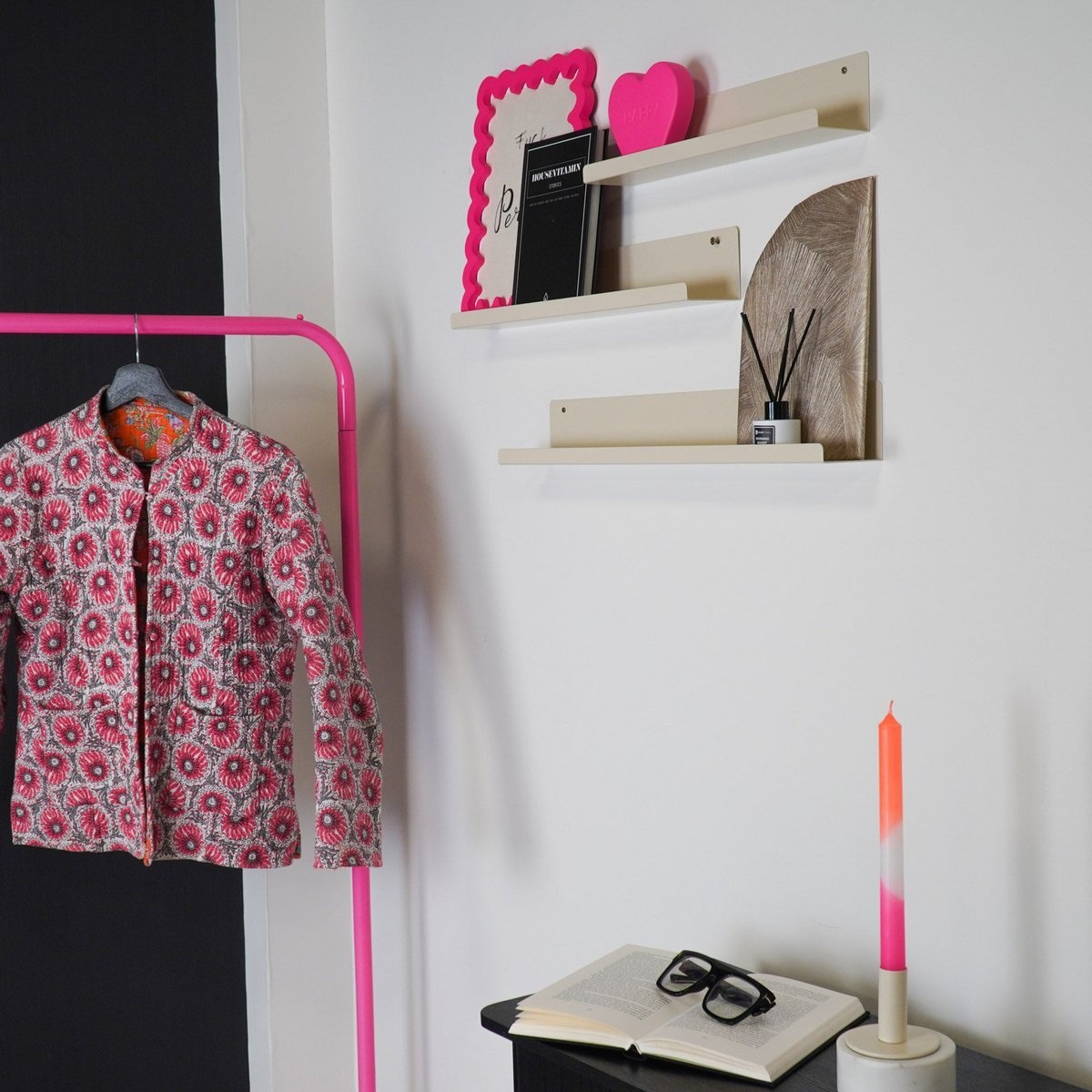 KantoormeubelenPlus Wandplank - Metaal - Beige - Set van 3 - 40/50/60cm