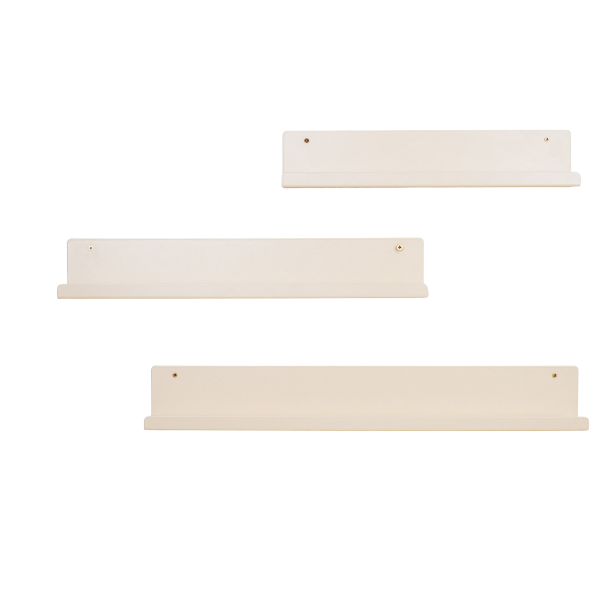 KantoormeubelenPlus Wandplank - Metaal - Beige - Set van 3 - 40/50/60cm