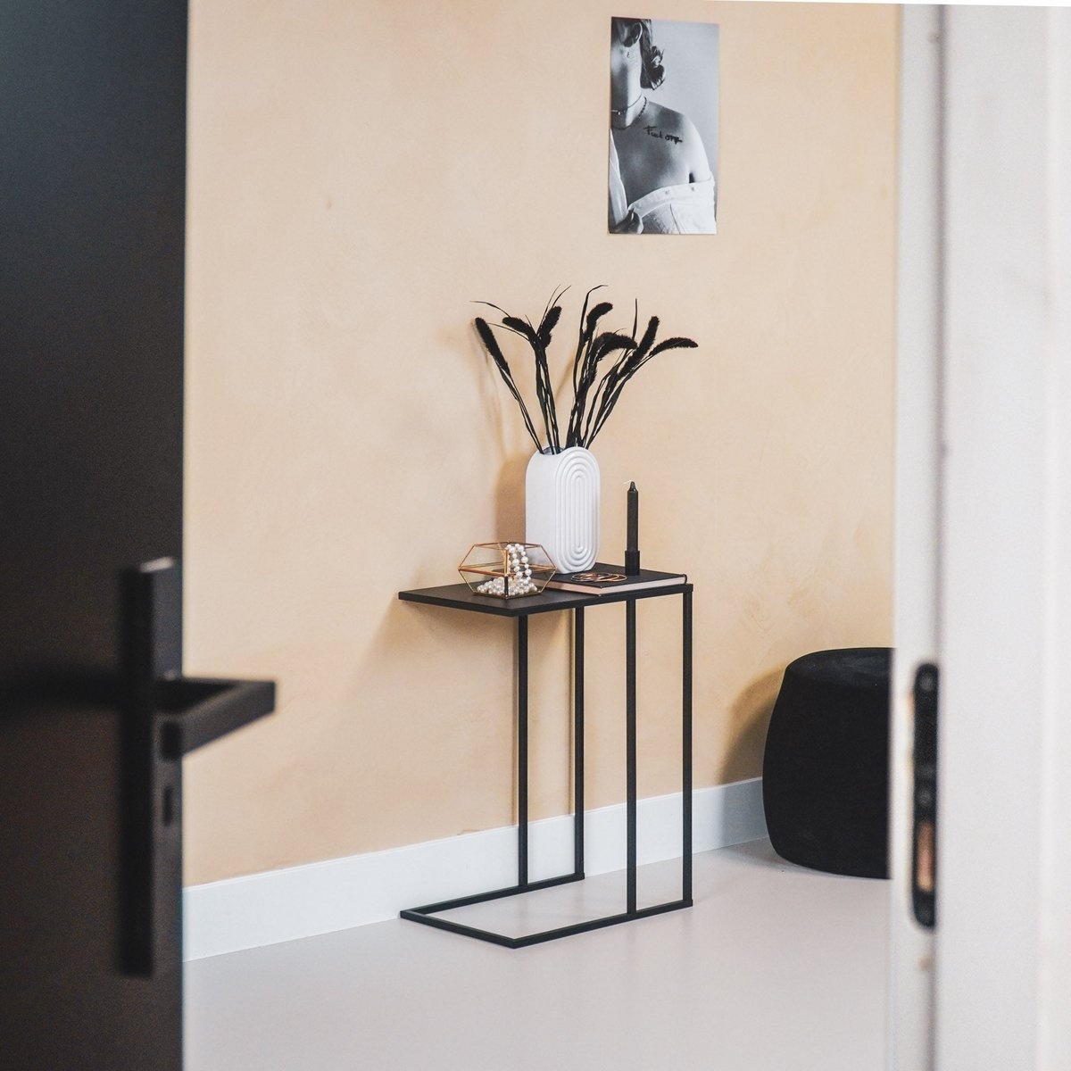 KantoormeubelenPlus Bijzettafel - Metaal - Zwart - 45x30x60cm