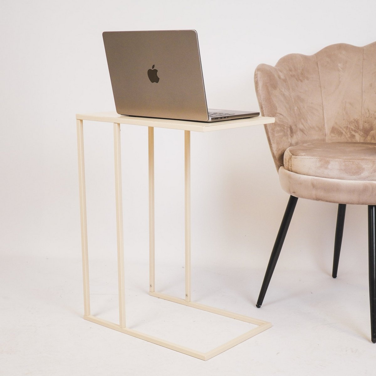 KantoormeubelenPlus Bijzettafel - Metaal - Zand - 45x30x60cm