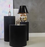 Bijzettafel - cilinder- MDF - zwart - 39x45cm