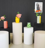 Bijzettafel - cilinder- MDF - zwart - 39x45cm