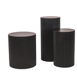 Bijzettafel / pilaar -cilinder - MDF - zwart -30x54cm