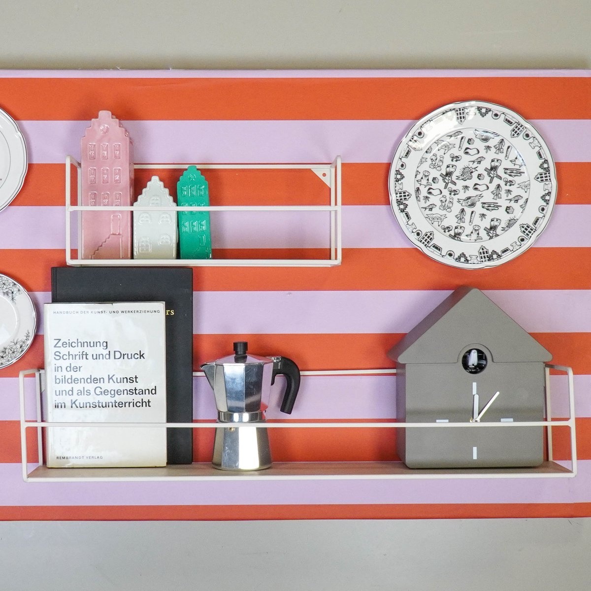 KantoormeubelenPlus Wandplanken - Metaal - Zand - S2 - 40x14x16 | 80x14x16cm