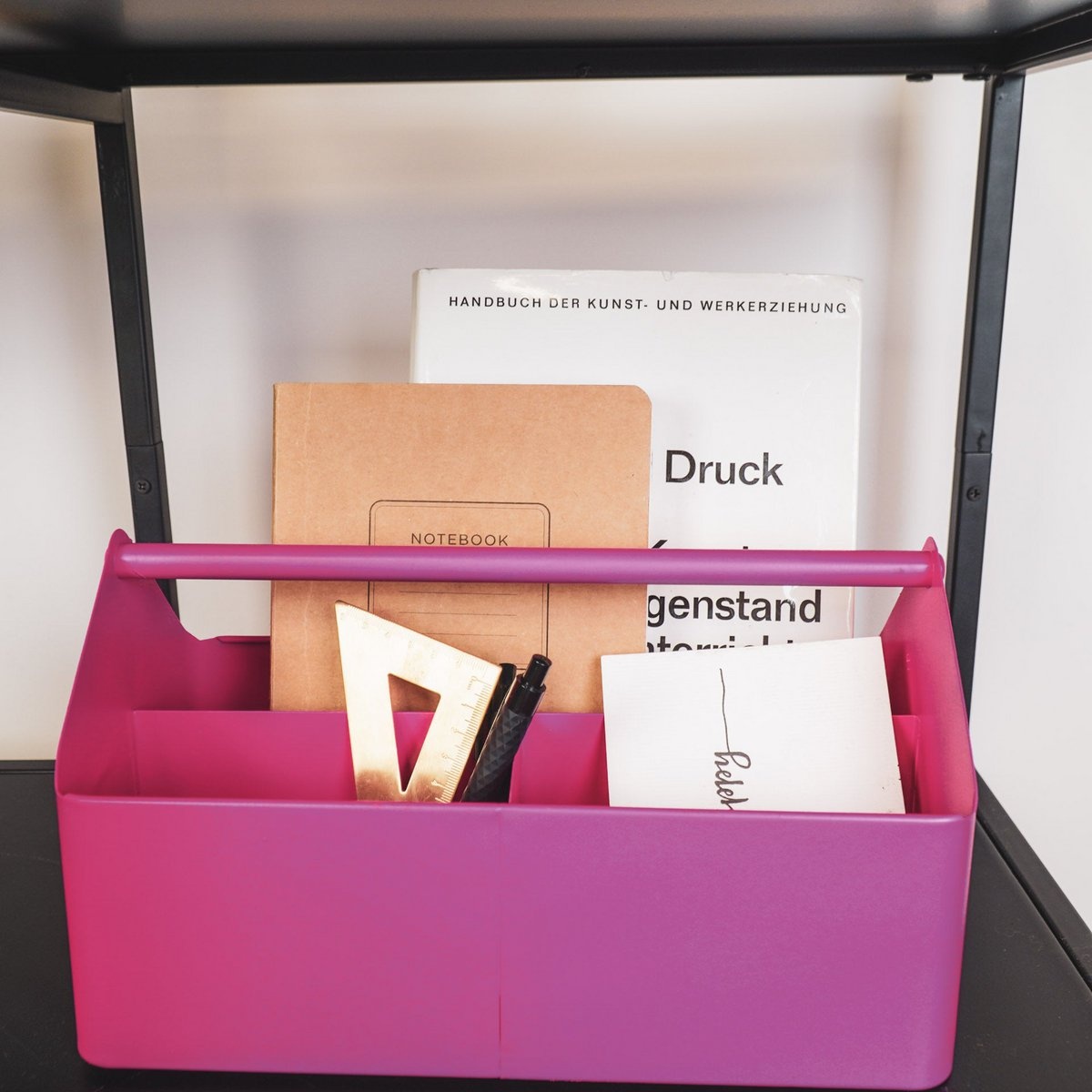 Opbergdoos- Organizer - Metaal - Neon Pink - 30x17x17cm