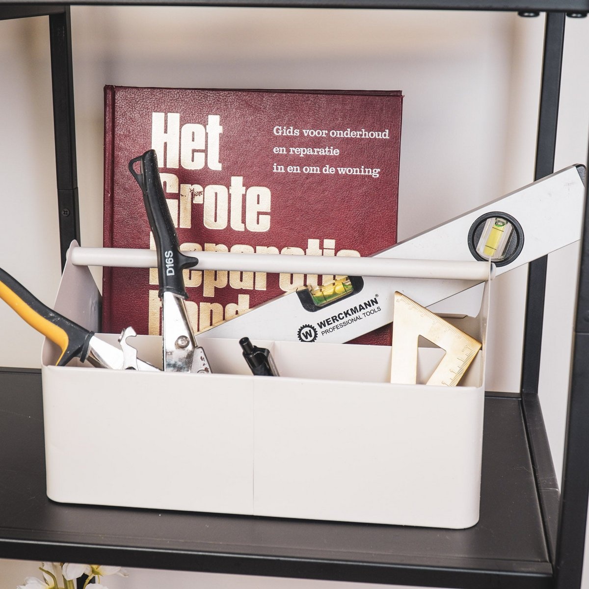 Opbergdoos - Organizer - Metaal - Zand - 30x17x17cm