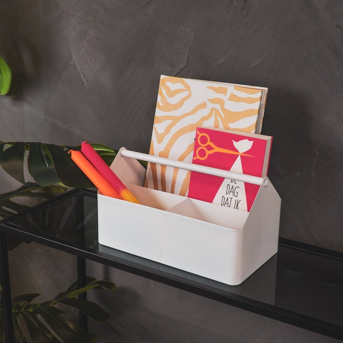 Opbergdoos - Organizer - Metaal - Zand - 30x17x17cm