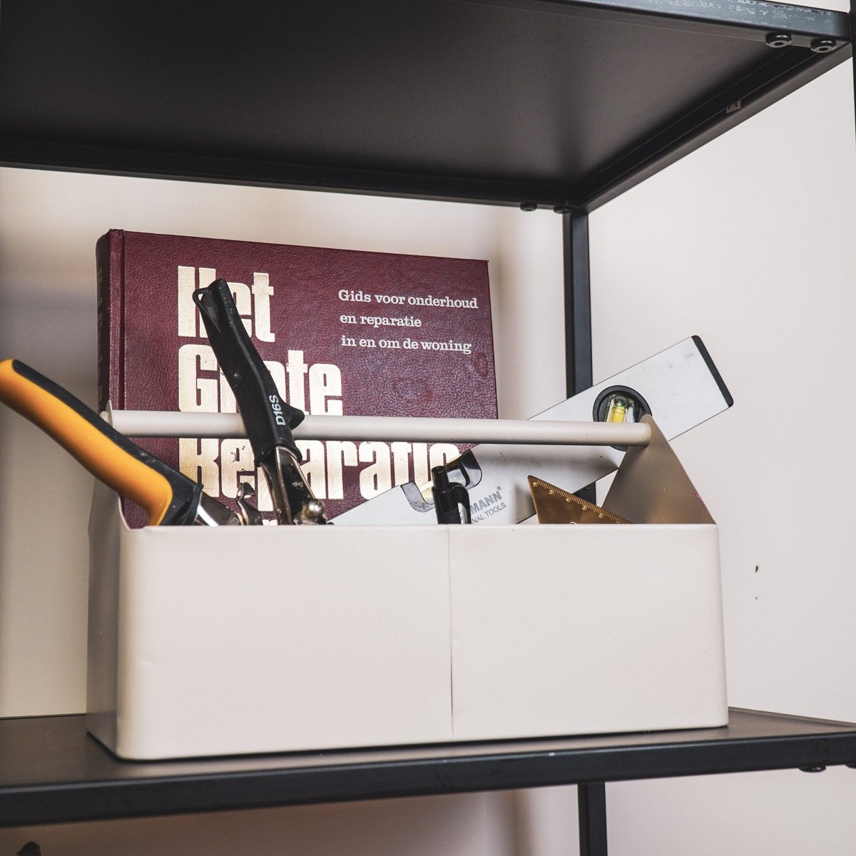 Opbergdoos - Organizer - Metaal - Zand - 30x17x17cm